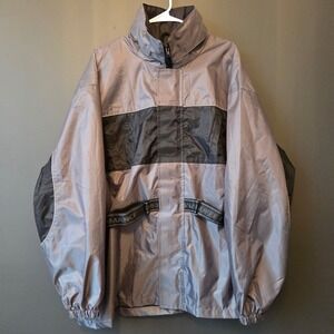 Milwaukee Performance Mens L Gray Reflective Waterproof Motorcycle Riding Jacket